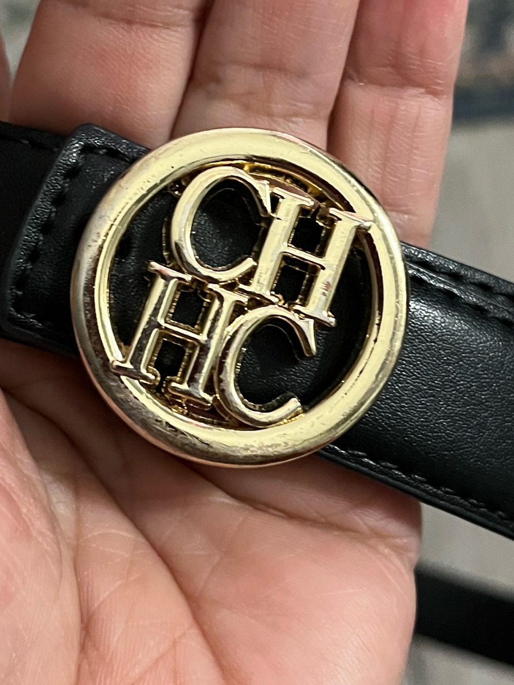 Carolina Herrera Black Leather Belt